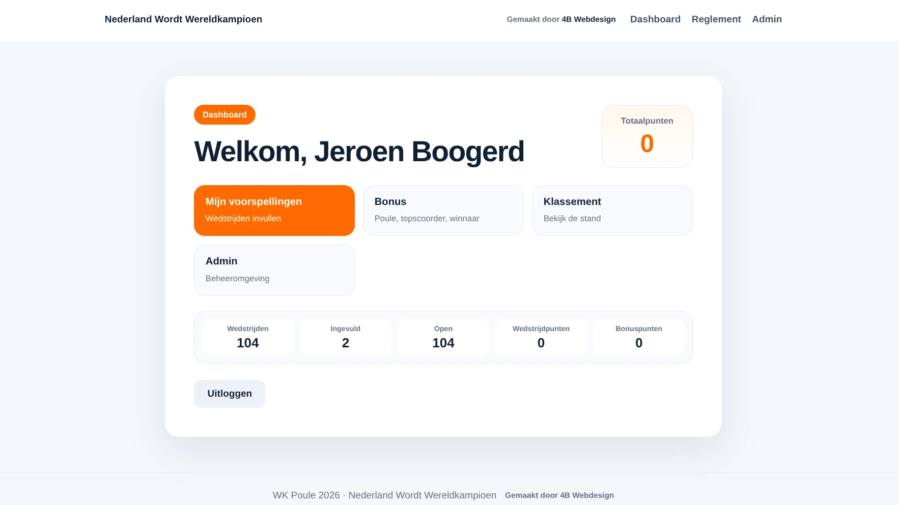 SaaS platform voor een WK voetbalpoule