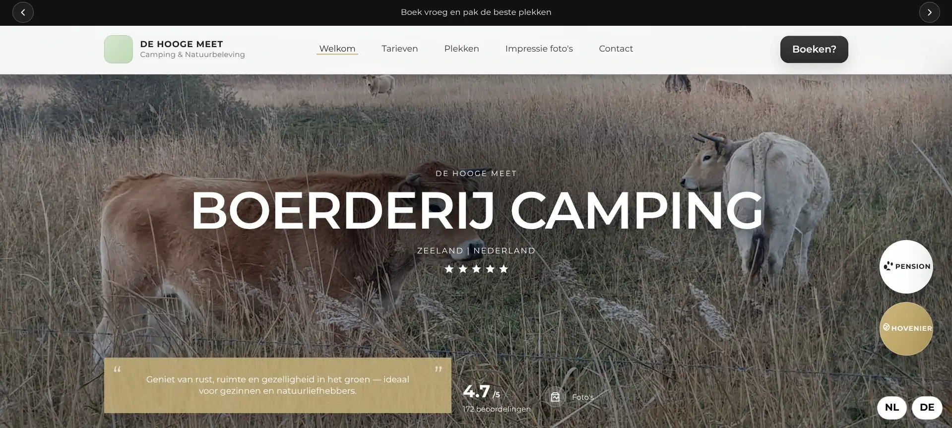 Website voor Camping De Hooge Meet