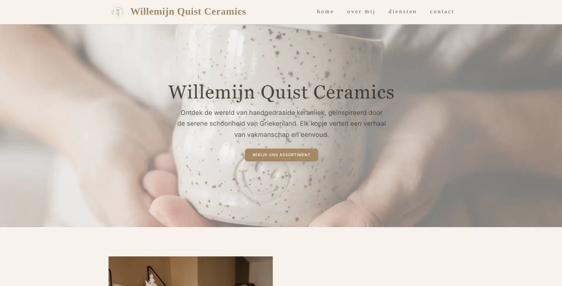 Website voor Willemijn Quist Ceramics